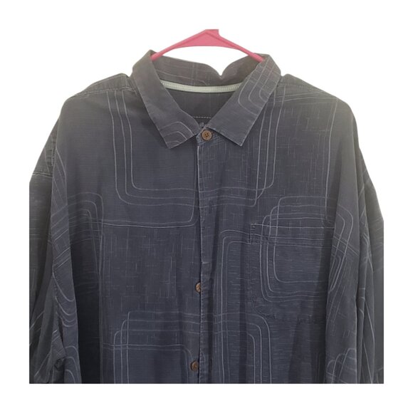 CT1872 Tommy Bahama Blue 100% Silk Shirt XXL - Picture 2 of 3